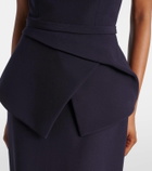 Safiyaa Belted crêpe gown