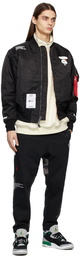 AAPE by A Bathing Ape Reversible Black & Orange Alpha Industries Edition Bomber