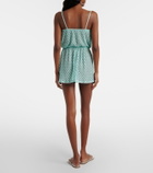 Missoni Open-knit lamé romper