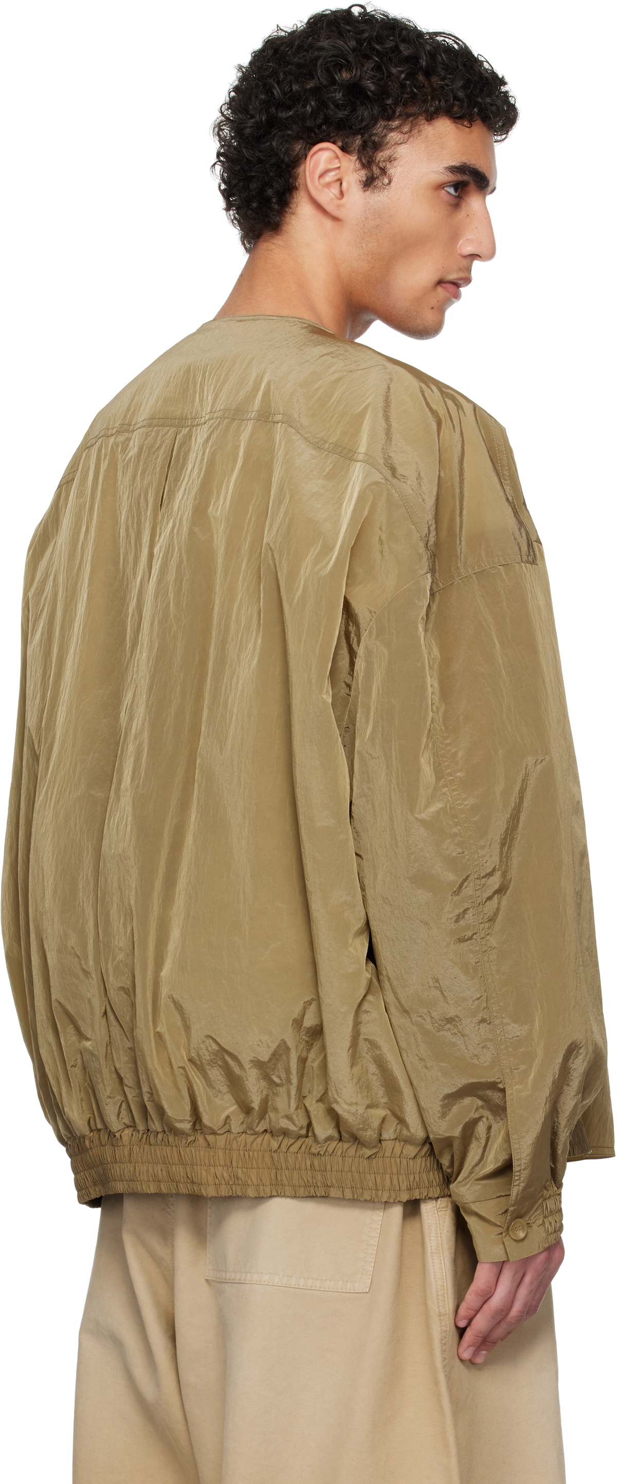 と*い様 HED MAYNER / BOMBER Hed Mayner Beige Crinkled Taffeta Bomber Jacket Hed Mayner