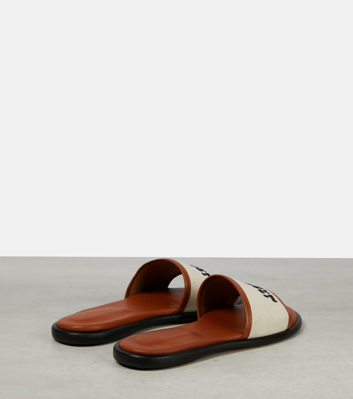 ★Isabel Marant★VIKEE ロゴ コットン スライド Vikee Sandals Woman ecru-cognac | ISABEL MARANT Official