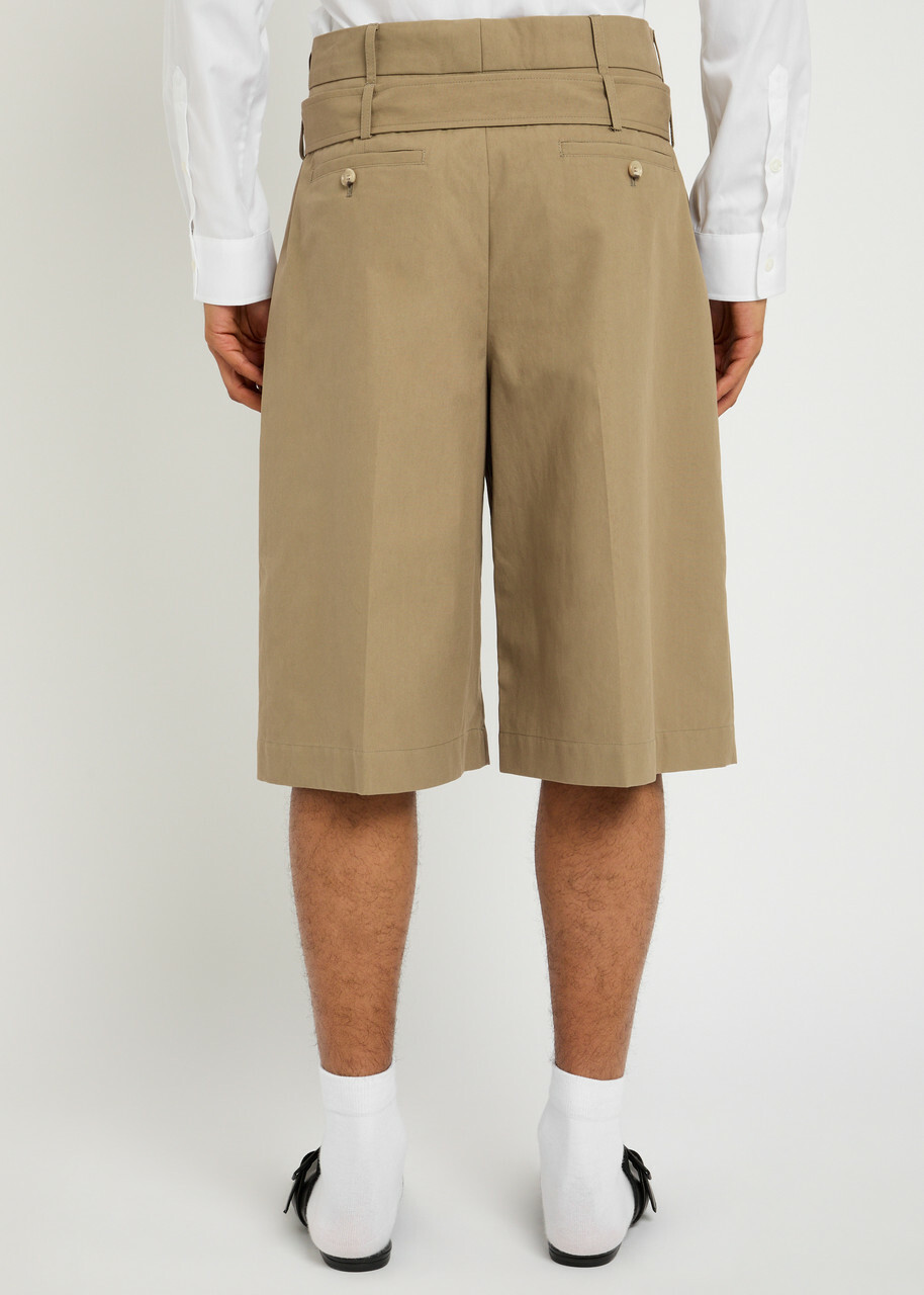 Simone Rocha Belted Cotton-gabardine Shorts