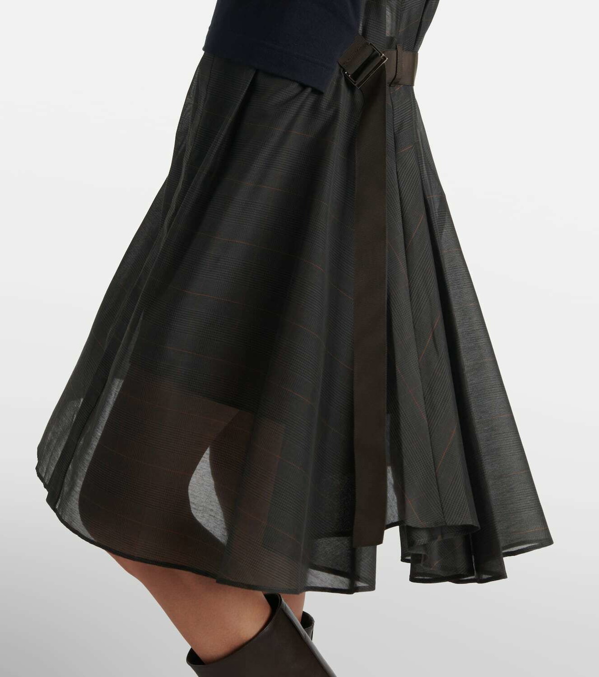 Sacai Jersey-paneled midi dress