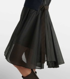 Sacai Jersey-paneled midi dress