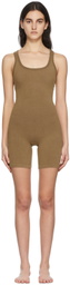 SKIMS Tan Outdoor Basics Mid-Thigh Bodysuit