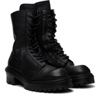 Julius Black Side Zip Lace Up Boots