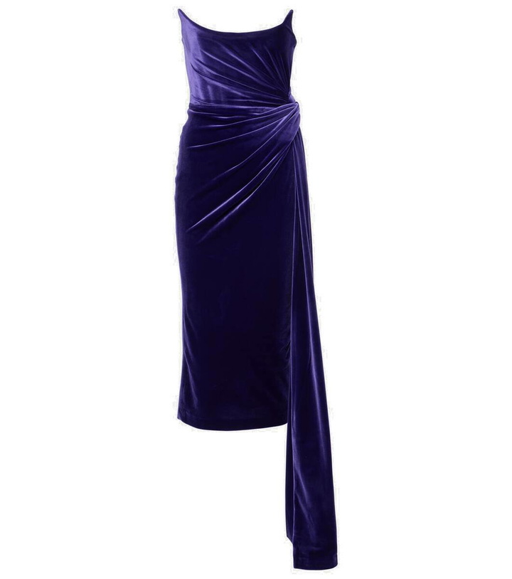 Photo: Alex Perry Draped velvet corset gown