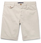 Incotex - Slim-Fit Stretch-Cotton Gabardine Shorts - Beige