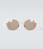 Loewe Paula's Ibiza floral-appliqué oval sunglasses
