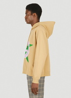 Logo Print Hooded Sweatshirt in Camel