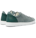 Loewe - Leather-Trimmed Suede Sneakers - Blue