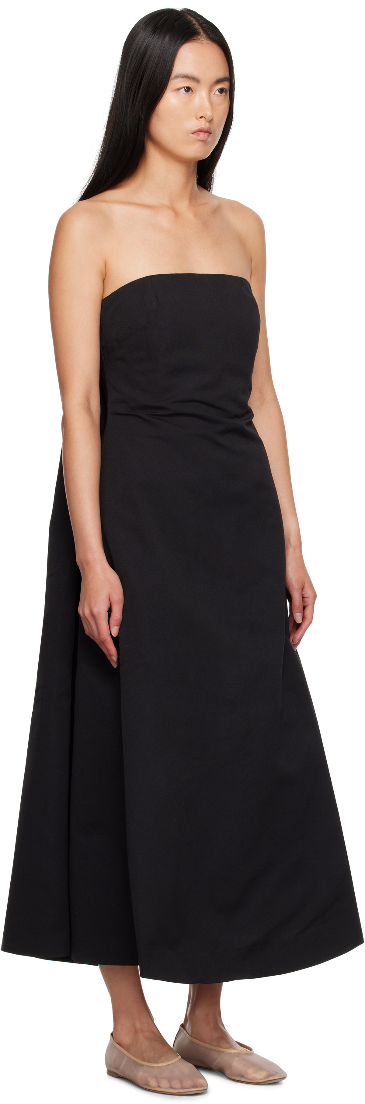 knee length dresses for ladies Staud Ellison Dress Black