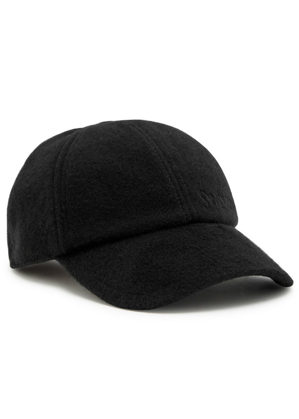 Photo: Saint Laurent Logo-embroidered Cashmere cap Black