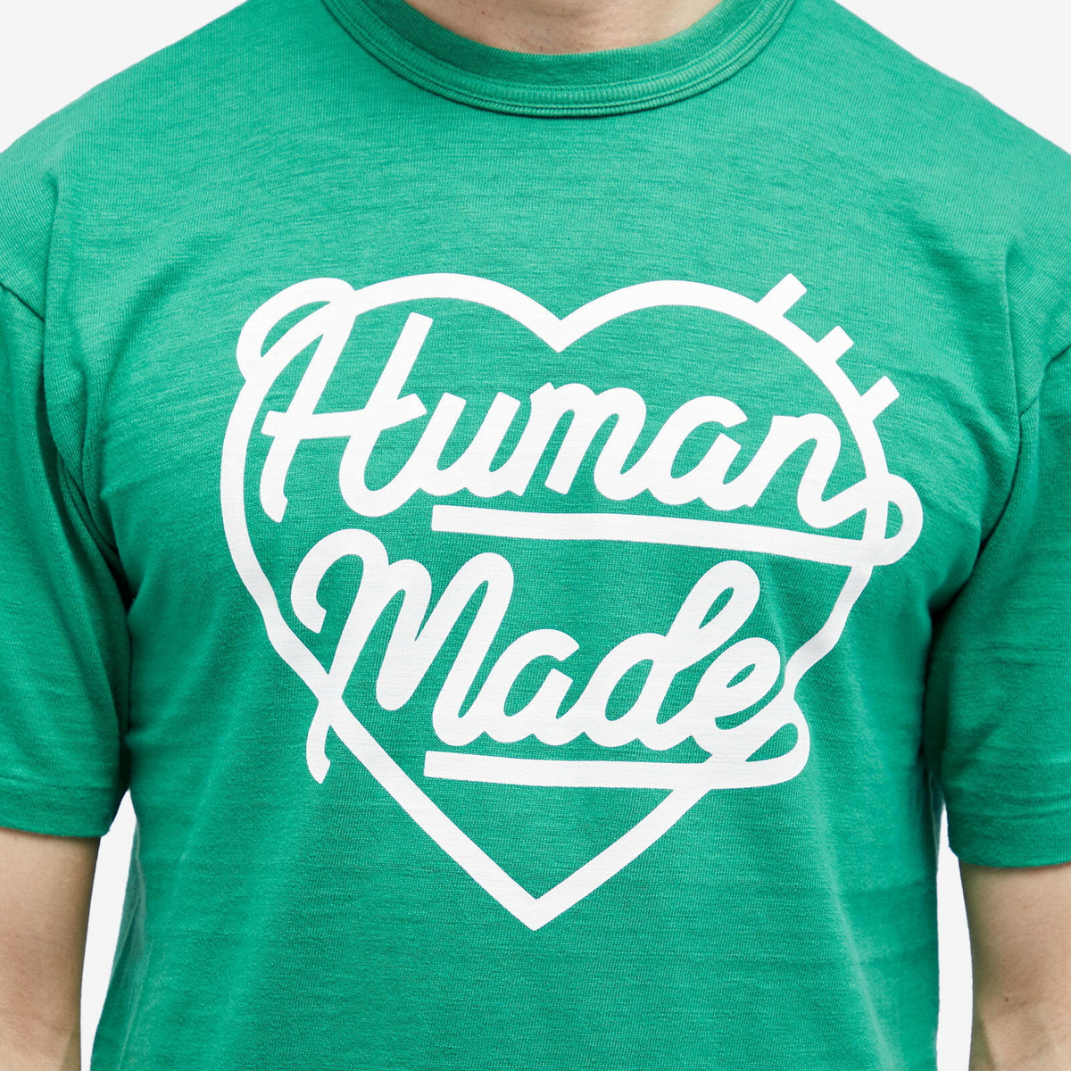 Human Made Men's Heart Slub T-Shirt in Green