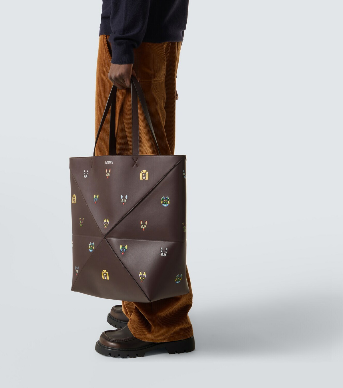 Loewe x Louis Wain Puzzle Fold Cats leather tote bag