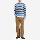 Marni Men's Stripe Mohair Crew Knit in Blue Lilac