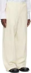 SOSHIOTSUKI Off-White Linen Washer Wide Judo Trousers