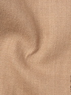 Zegna - Petra Logo-Appliquéd Striped Oasi Linen-Canvas Polo Shirt - Brown