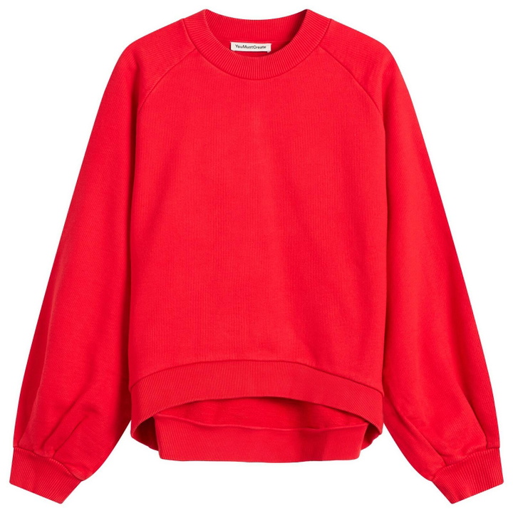 Photo: YMC Women's Bellow Sleeve Sweatshirt in Red