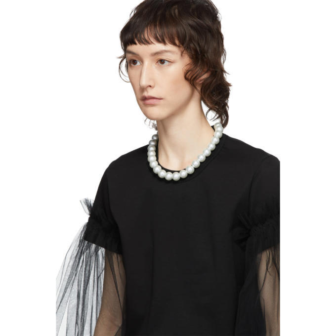 Noir Kei Ninomiya Black Tulle Detail Long Sleeve T-Shirt Noir Kei Ninomiya