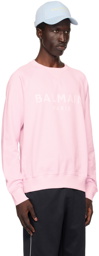 Balmain Pink 'Balmain Paris' Printed Sweatshirt