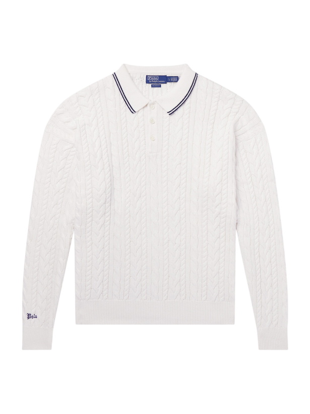 Photo: Polo Ralph Lauren - Cable-Knit Cotton and Linen-Blend Sweater - Neutrals