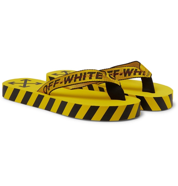 Photo: Off-White - Webbing and Rubber Flip Flops - Yellow