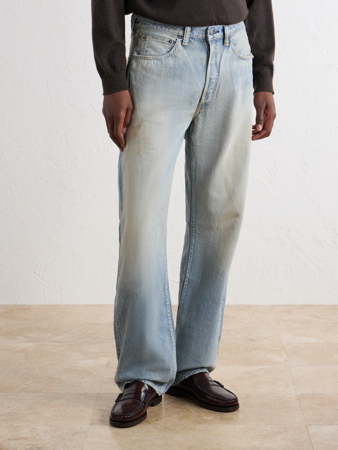FULLCOUNT - Straight-Leg Distressed Jeans - Blue