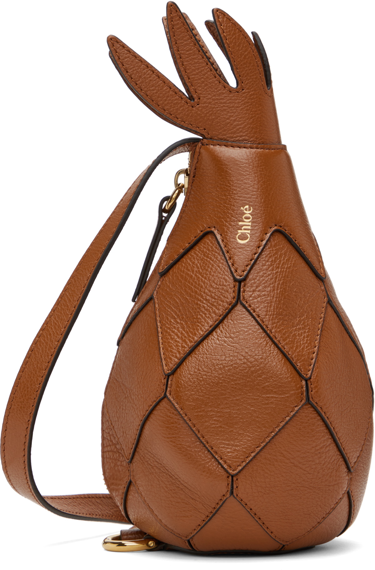 Chloe Brown Pineapple Shoulder Bag