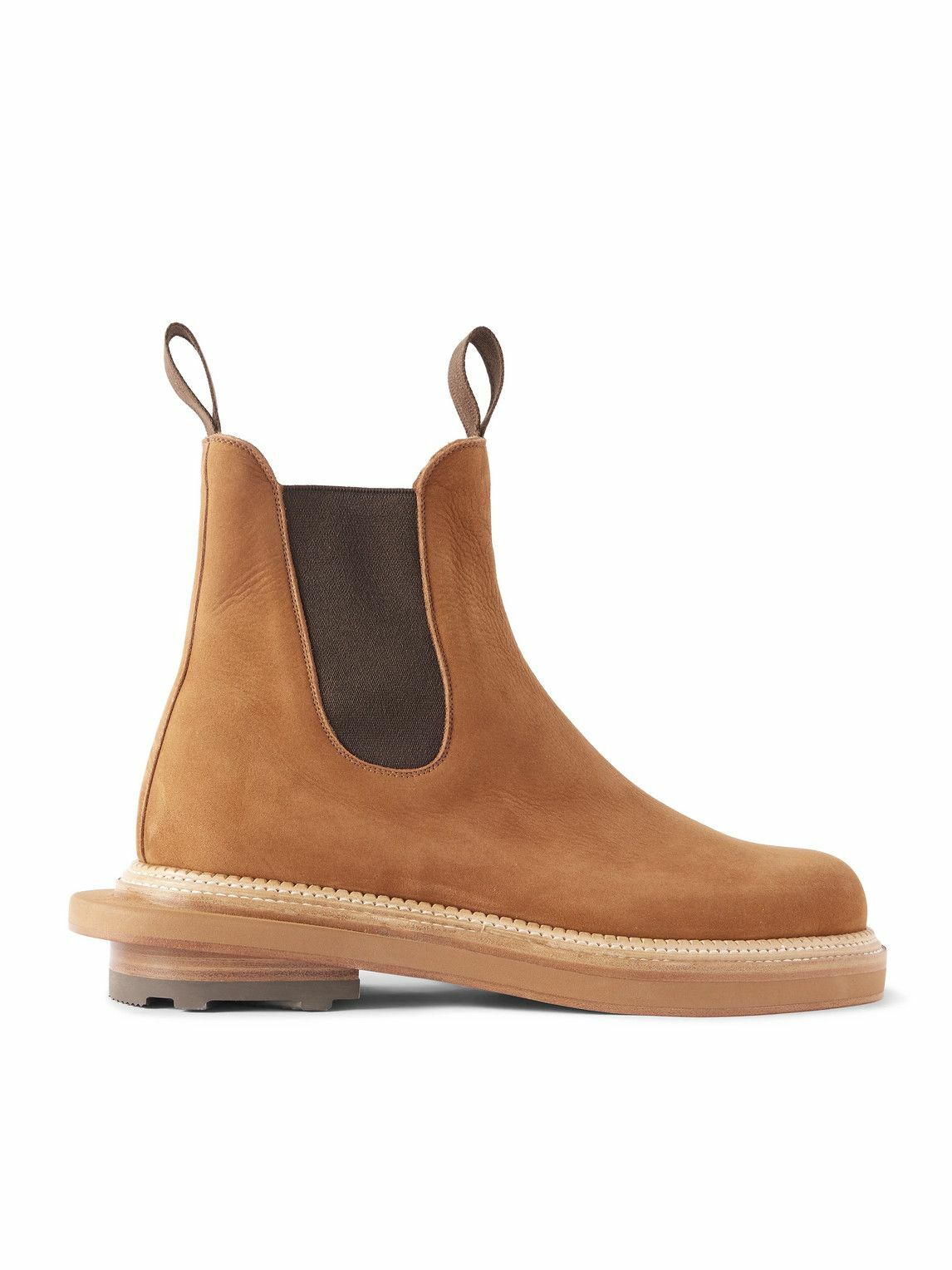 J.M. Weston - Sacai Nubuck Chelsea Boots - Brown
