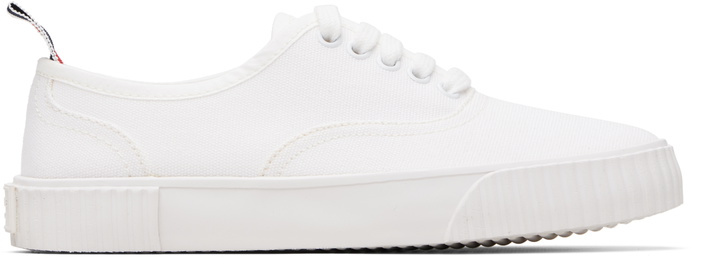 Photo: Thom Browne White Canvas Heritage Sneakers