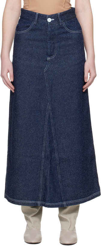 Photo: Baserange Blue Tajo Denim Maxi Skirt