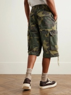 Satoshi Nakamoto - Straight-Leg Camouflage-Print Cotton-Blend Twill Drawstring Shorts - Green
