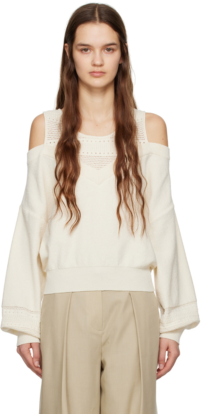 J KOO Off-White Layered Sweater