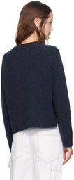 BOSS Navy Crewneck Stretch Sweater