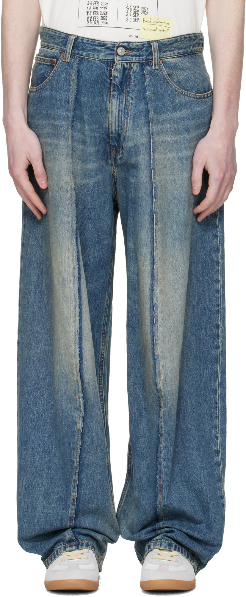 MM6 Maison Margiela Blue Wide-Leg Jeans