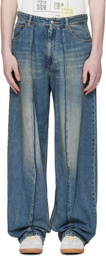 MM6 Maison Margiela Blue Wide-Leg Jeans