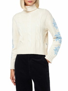MC2 Saint Barth Woman Turtleneck Braided Sweater With Snowflake Rhinestones