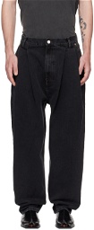 Hed Mayner Black Pleated Jeans