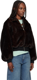 Coperni Brown Soft Faux-Fur Bomber Jacket