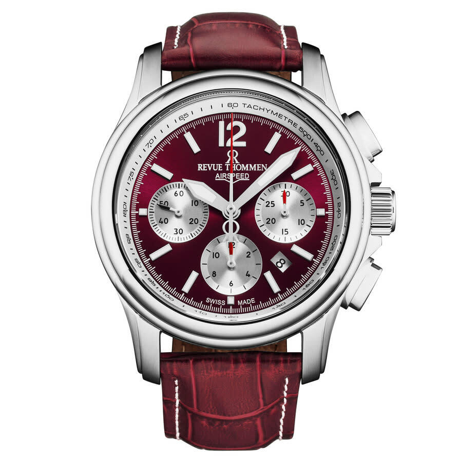 Revue Thommen Air Speed Chronograph Automatic Red Dial Mens Watch 16041.6336
