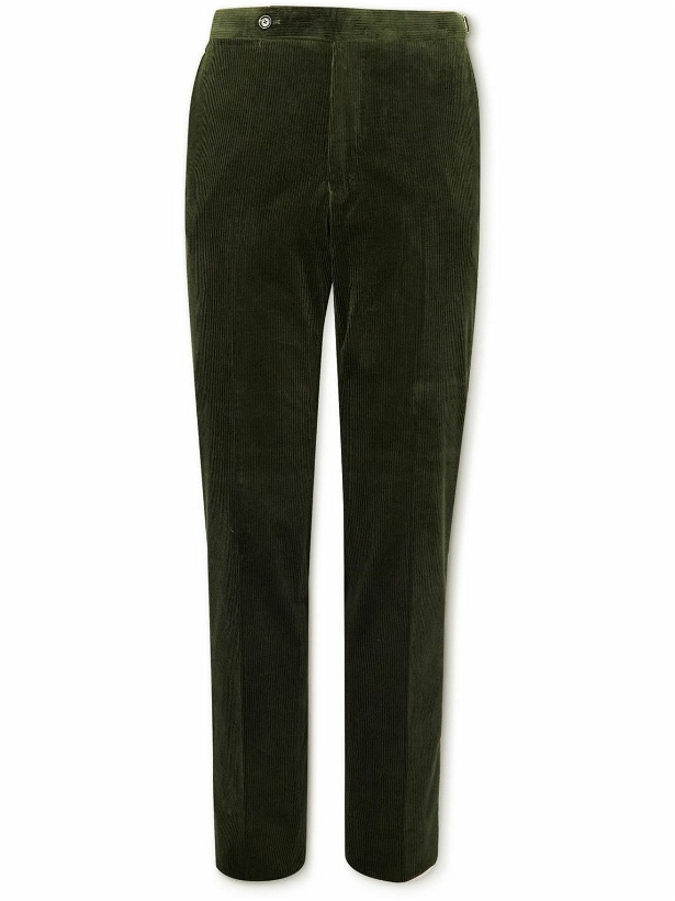 Photo: De Petrillo - Straight-Leg Cotton-Blend Corduroy Trousers - Green