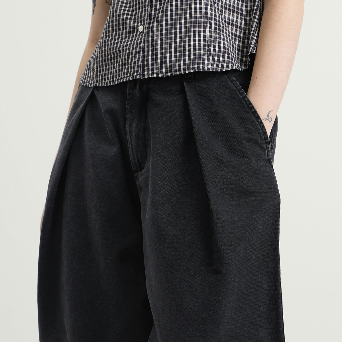 YMC Women's Deadbeat Denim Trousers in Charcoal