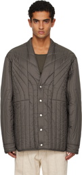 Rick Owens Gray Concordians LS Quilted Liner Down Jacket