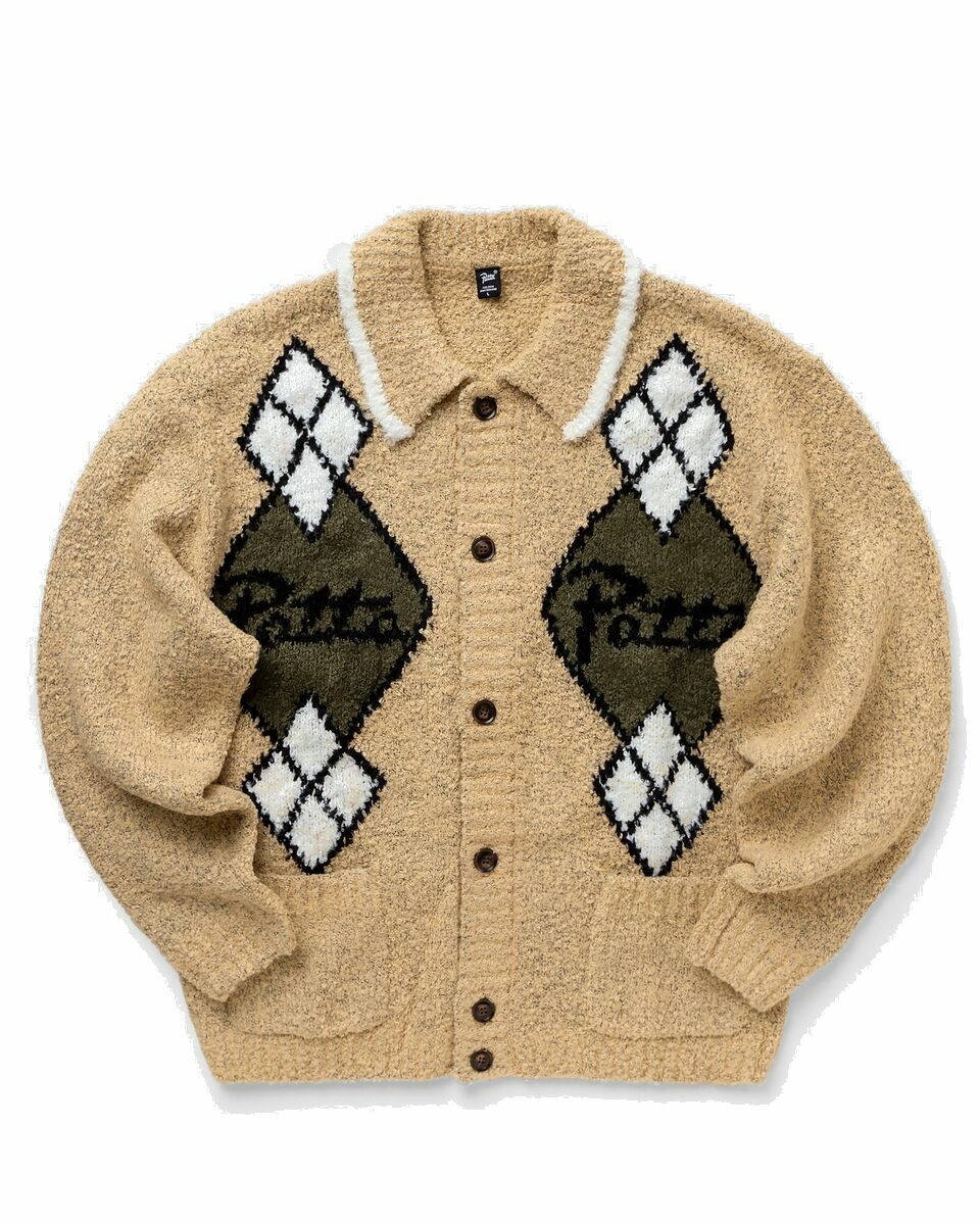 Photo: Patta Argyle Knitted Cardigan Brown - Mens - Zippers & Cardigans