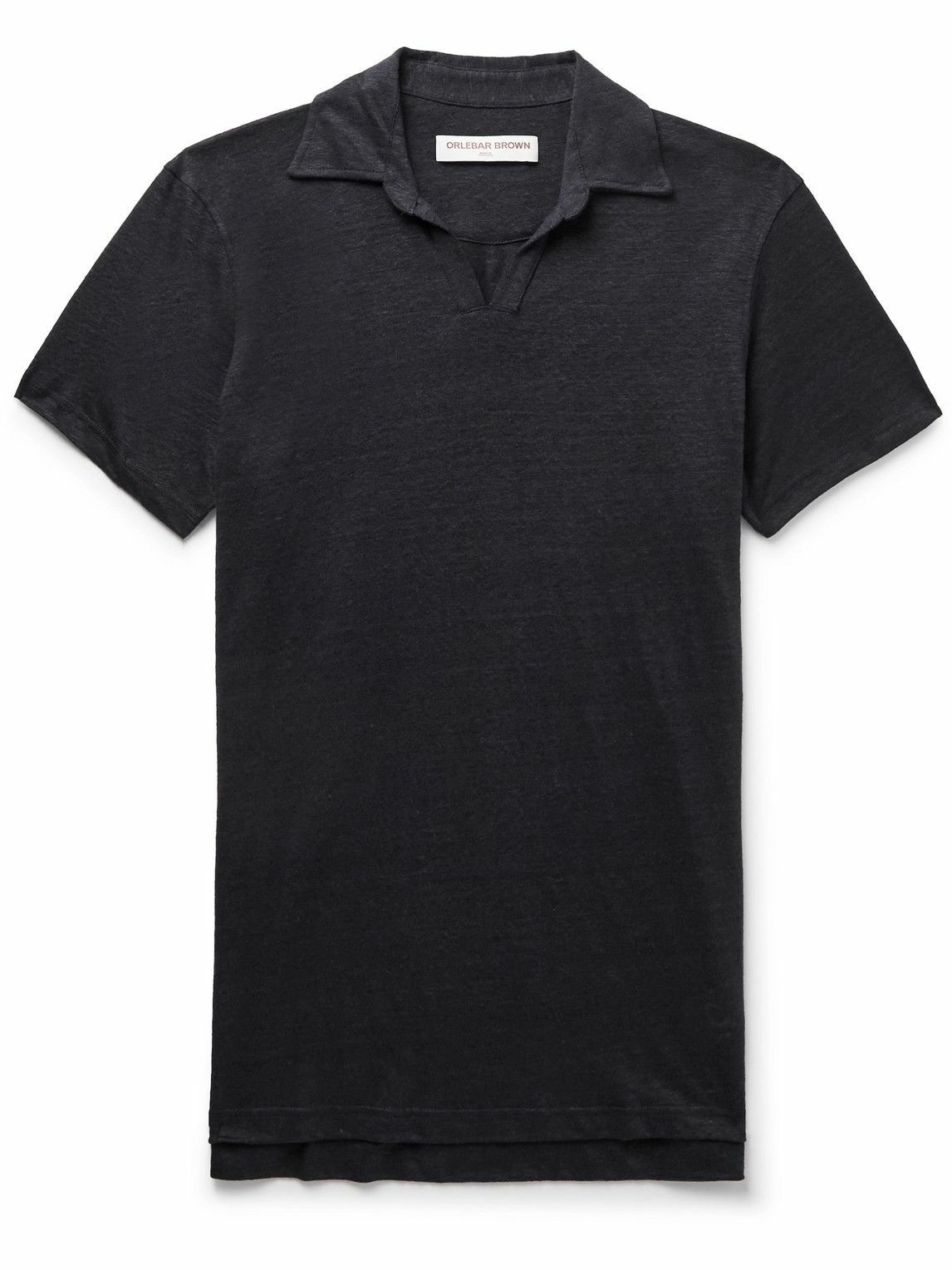Orlebar Brown - Felix Slim-Fit Slub Linen-Jersey Polo Shirt - Black ...