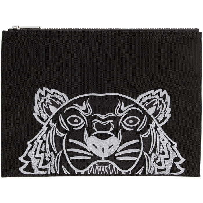 Photo: Kenzo Black Canvas A4 Tiger Pouch