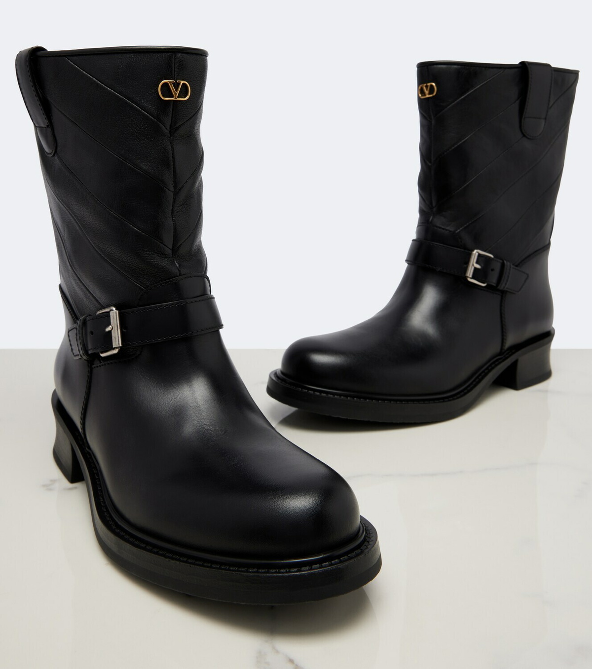 Valentino Garavani VLogo leather biker boots