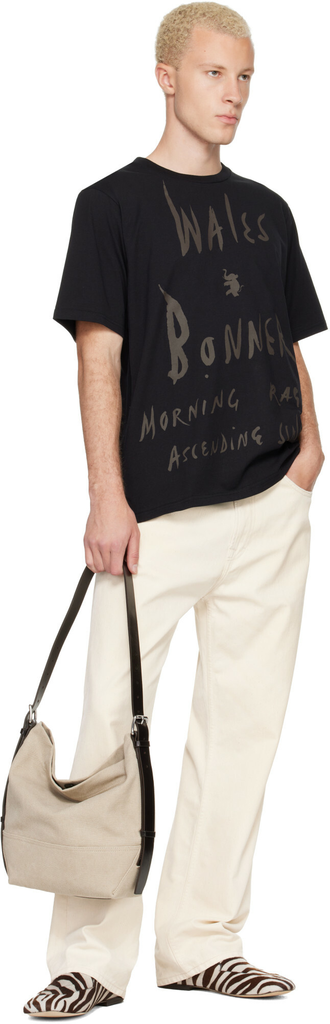 Wales Bonner Black 'Raga' T-shirt