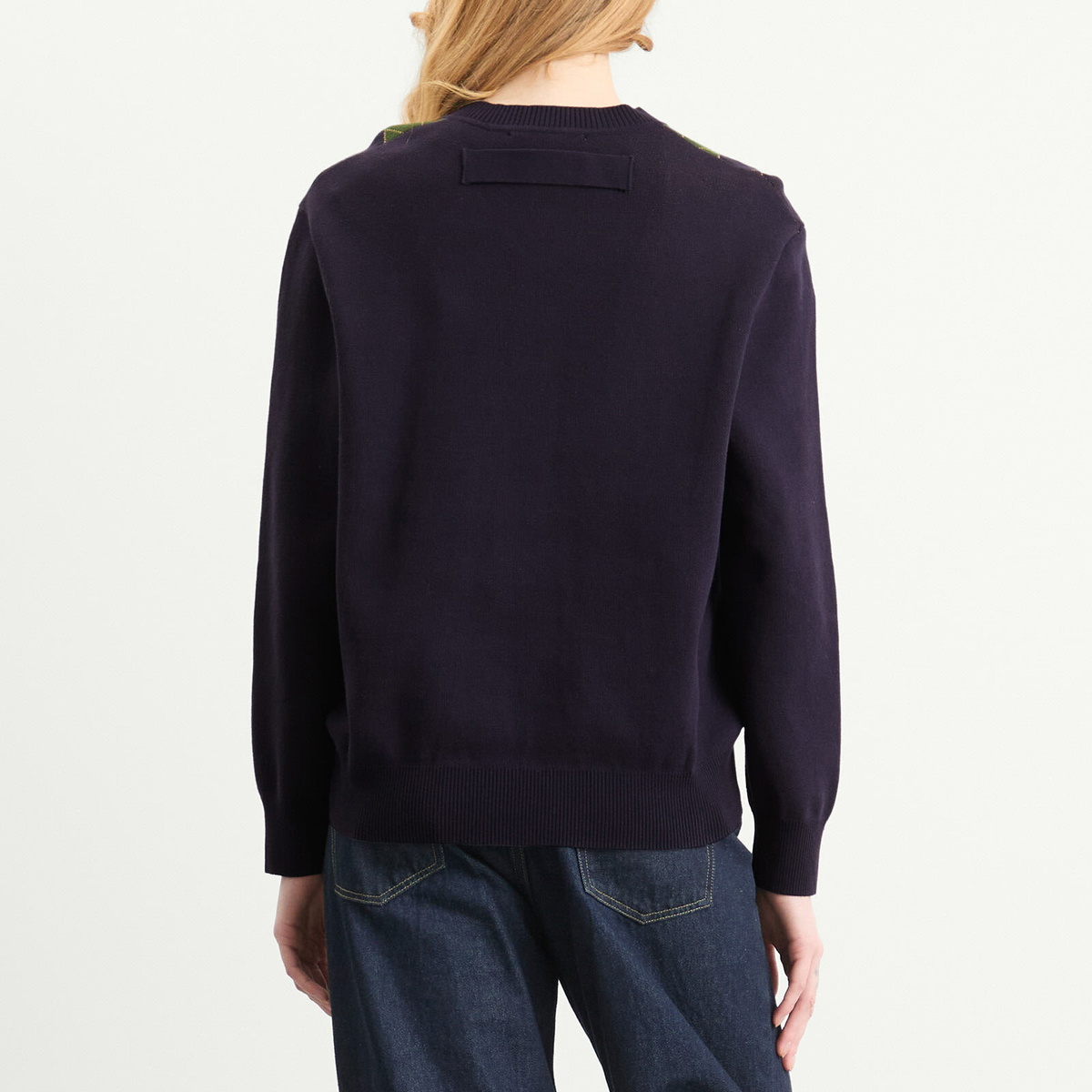 House Of Sunny Women's Argyle Jumper in Navy